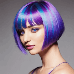 Bowl Cut Blue & Purple Hairstyle profile picture for women